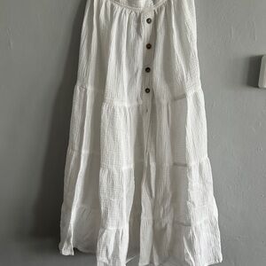 Jen's Pirate Booty Cream Textured Maxi Skirt and top to match